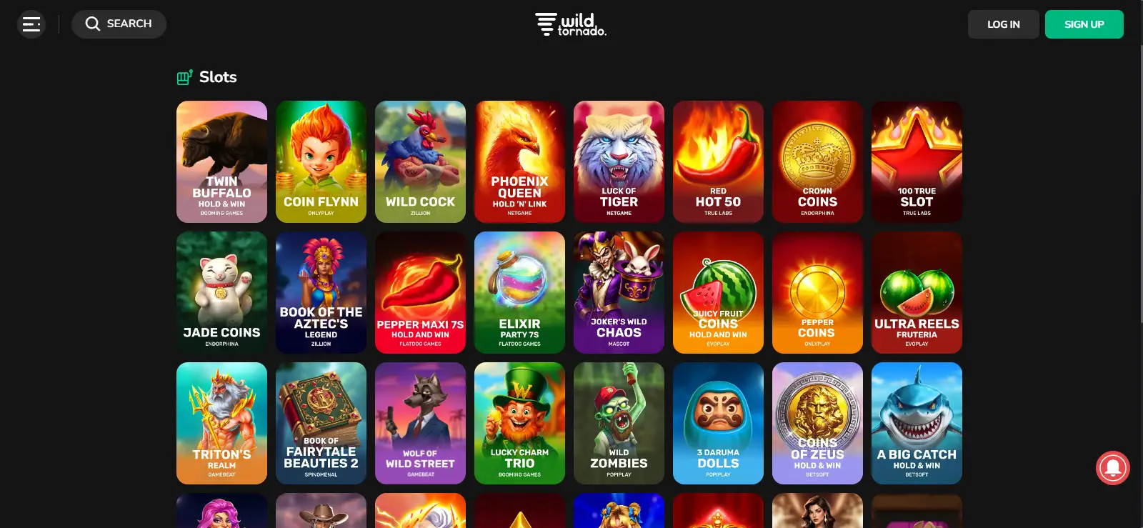 Wild Tornado Pokies and Games Australia – Providers and Categories